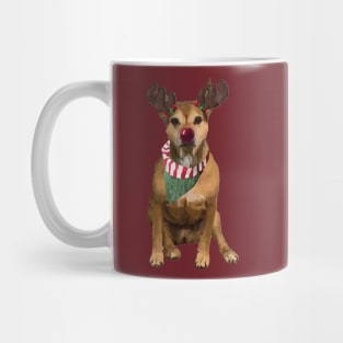 Dog with Reindeer Antlers Mug